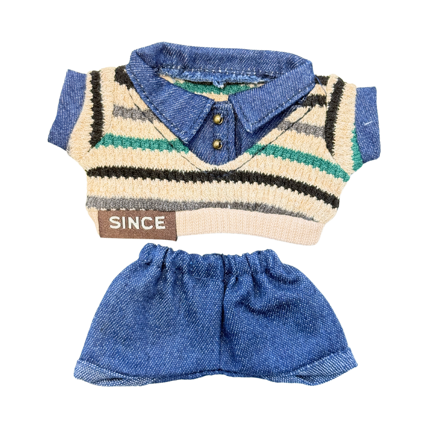 2Pcs Denim Sweater Vest Outfit