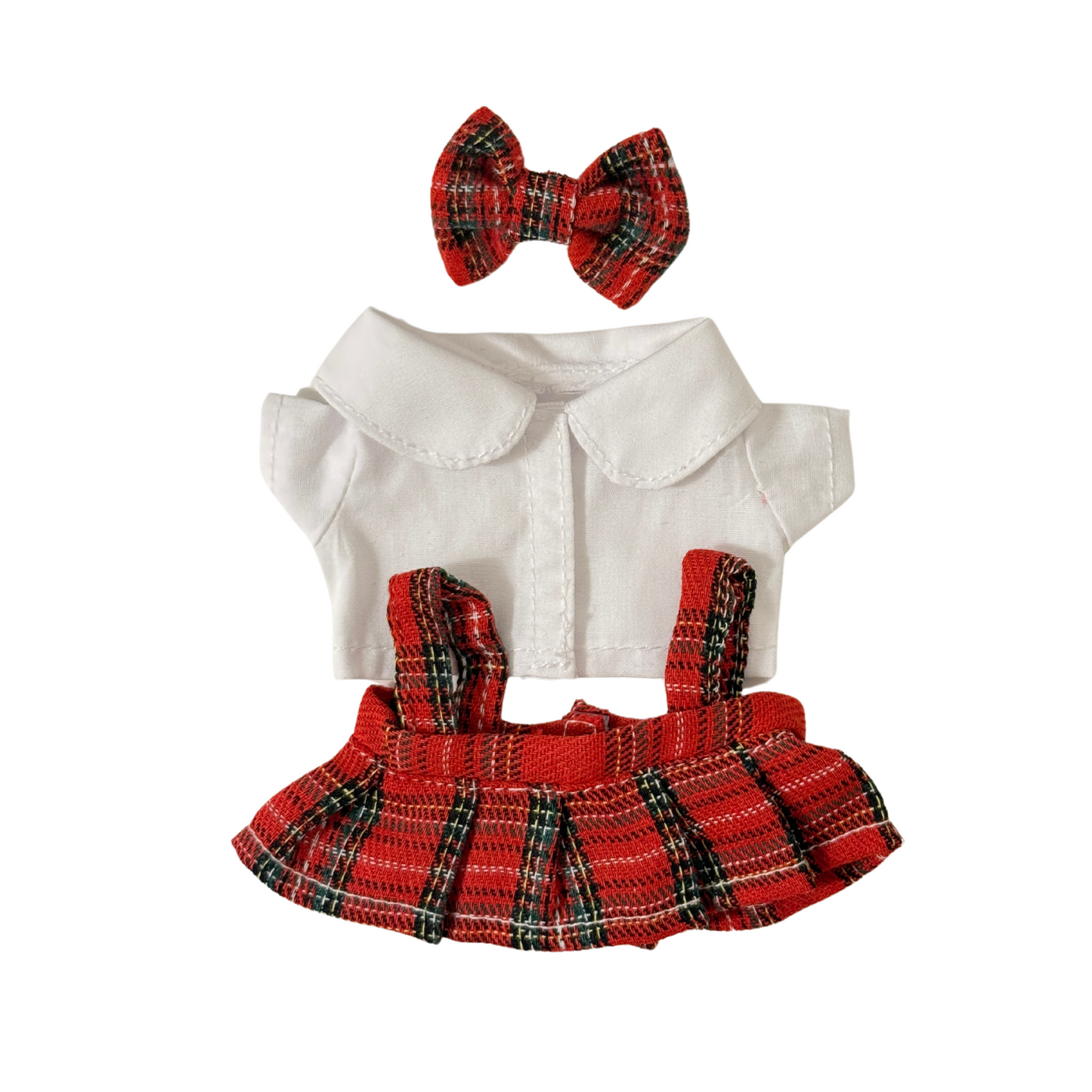 3Pcs Red Plaid Dress Outfit
