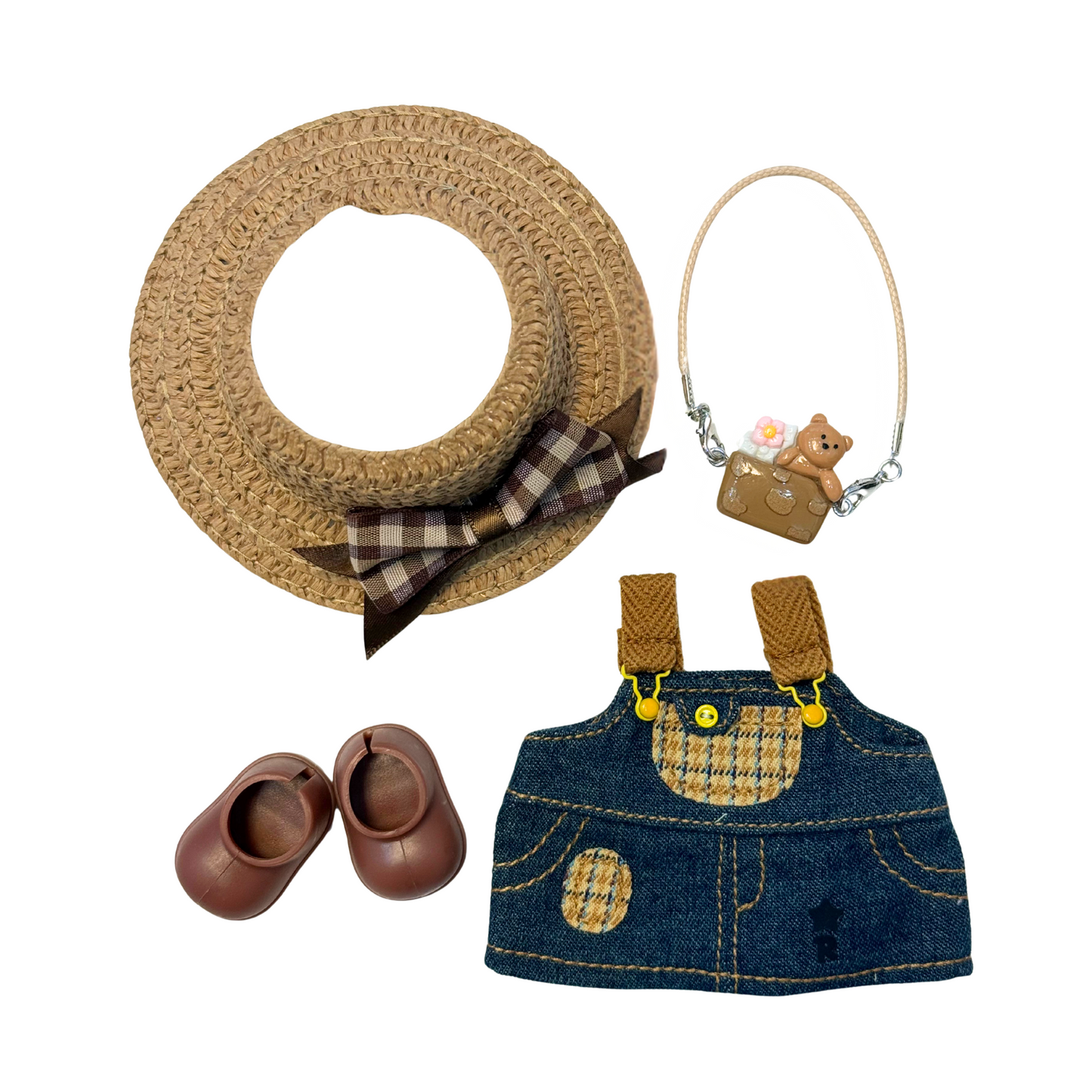 4Pcs Denim Dress Outfit