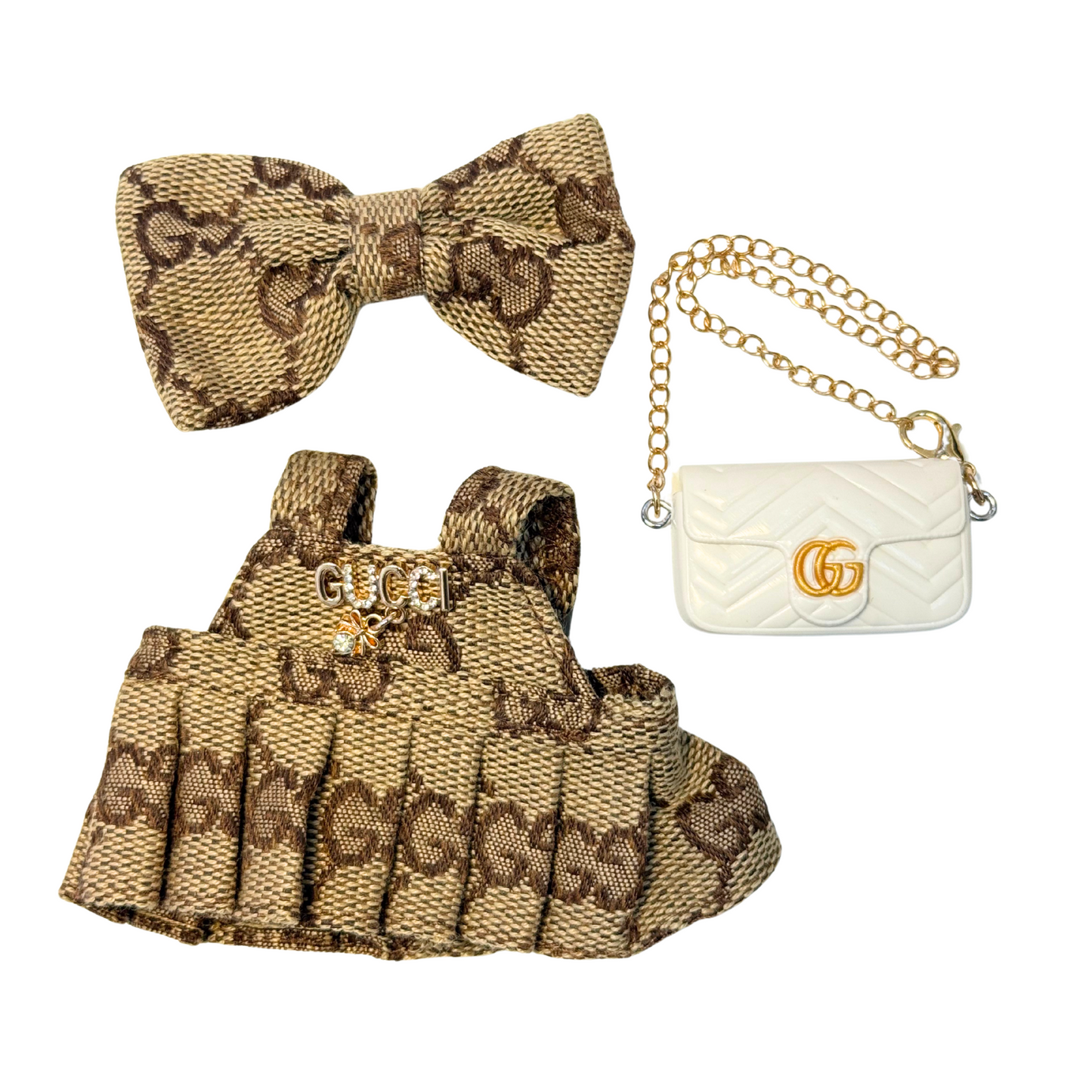 Luxury GG Pleated Dress Outfit