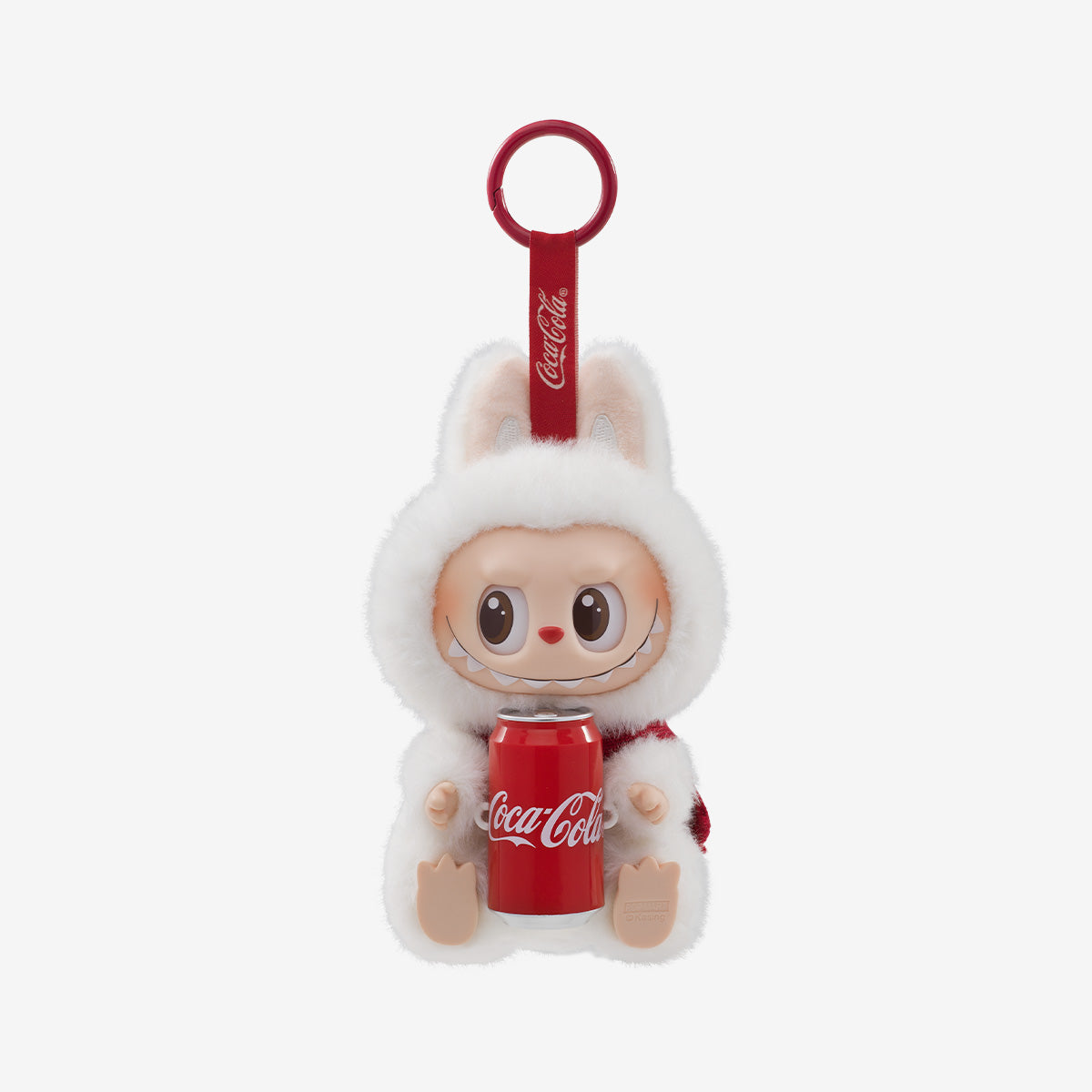 THE MONSTERS COCA-COLA SERIES-Vinyl-Face-Blind-Box - Happy Factor - White - Red Bow - Labubu - Pop Mart - Bag Charm - Holding Can of Coca Cola