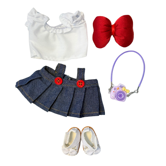 Denim Suspender Dress Outfit