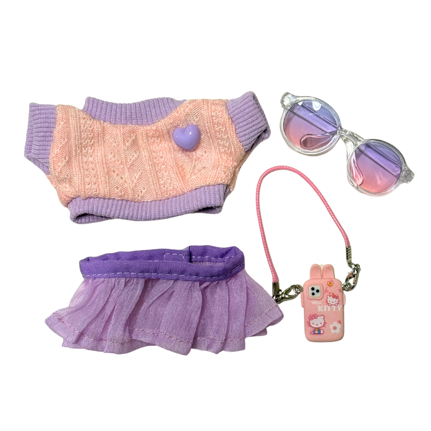 4Pcs Pink Purple Skirt Outfit