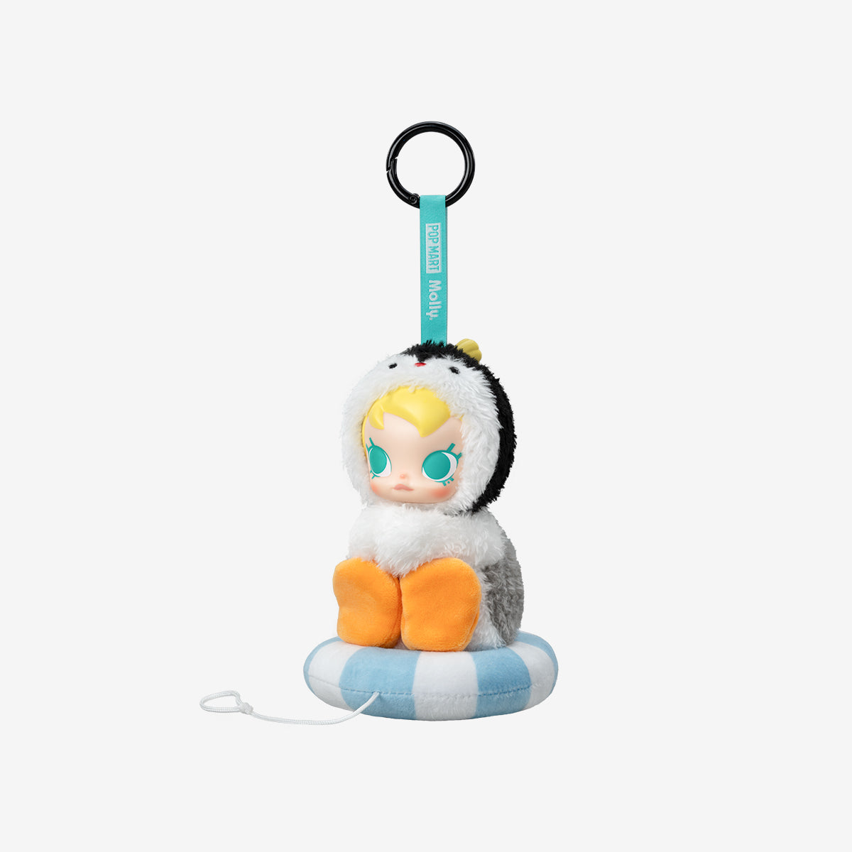 Baby Molly × Pingu Happy Fishing Series-Vinyl Plush Pendant Blind Box - Little Fishing Boat - Baby Molly in Penguin Suit Sitting on a Life Saver - Pop Mart - Bag Charm