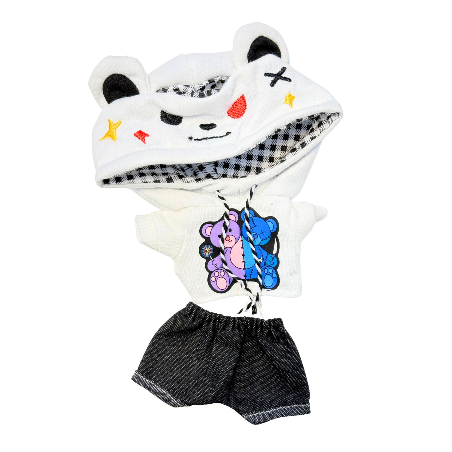 2Pcs Teddy Bear Hoodie Outfit