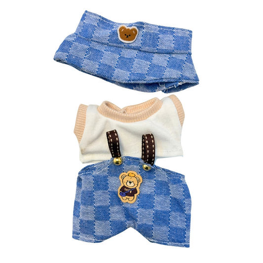 3Pcs Teddy Denim Overall Outfit
