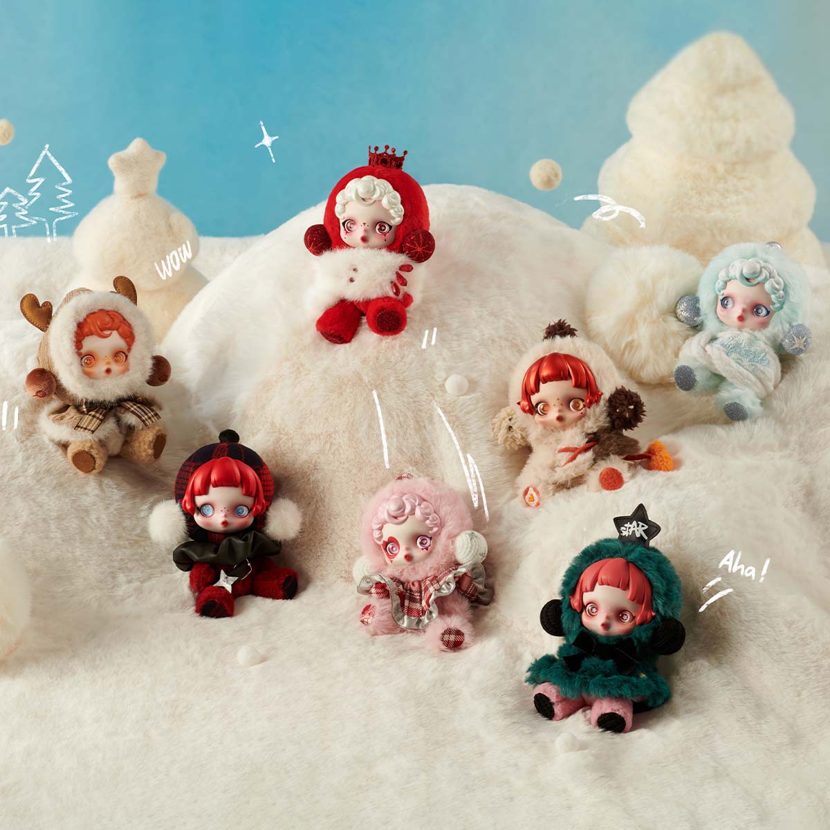 SKULLPANDA Winter Symphony Series Plush - Complete Set - Pop Mart - Bag Charm