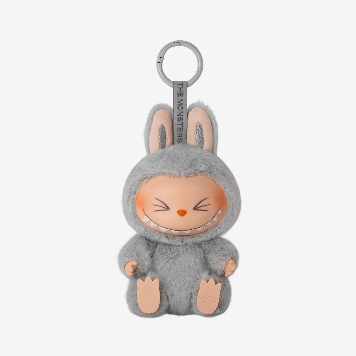 THE MONSTERS - Have a Seat Vinyl Plush Blind Box - HEHE - Gray - Labubu - Pop Mart - Bag Charm Squinty Eyes