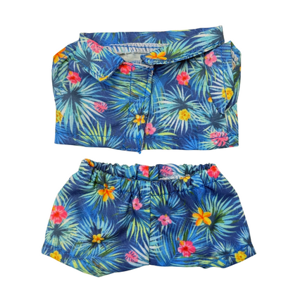 2Pcs Tropical Print Outfit