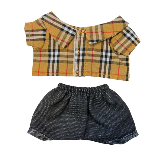 2Pcs Plaid Shirt Outfit