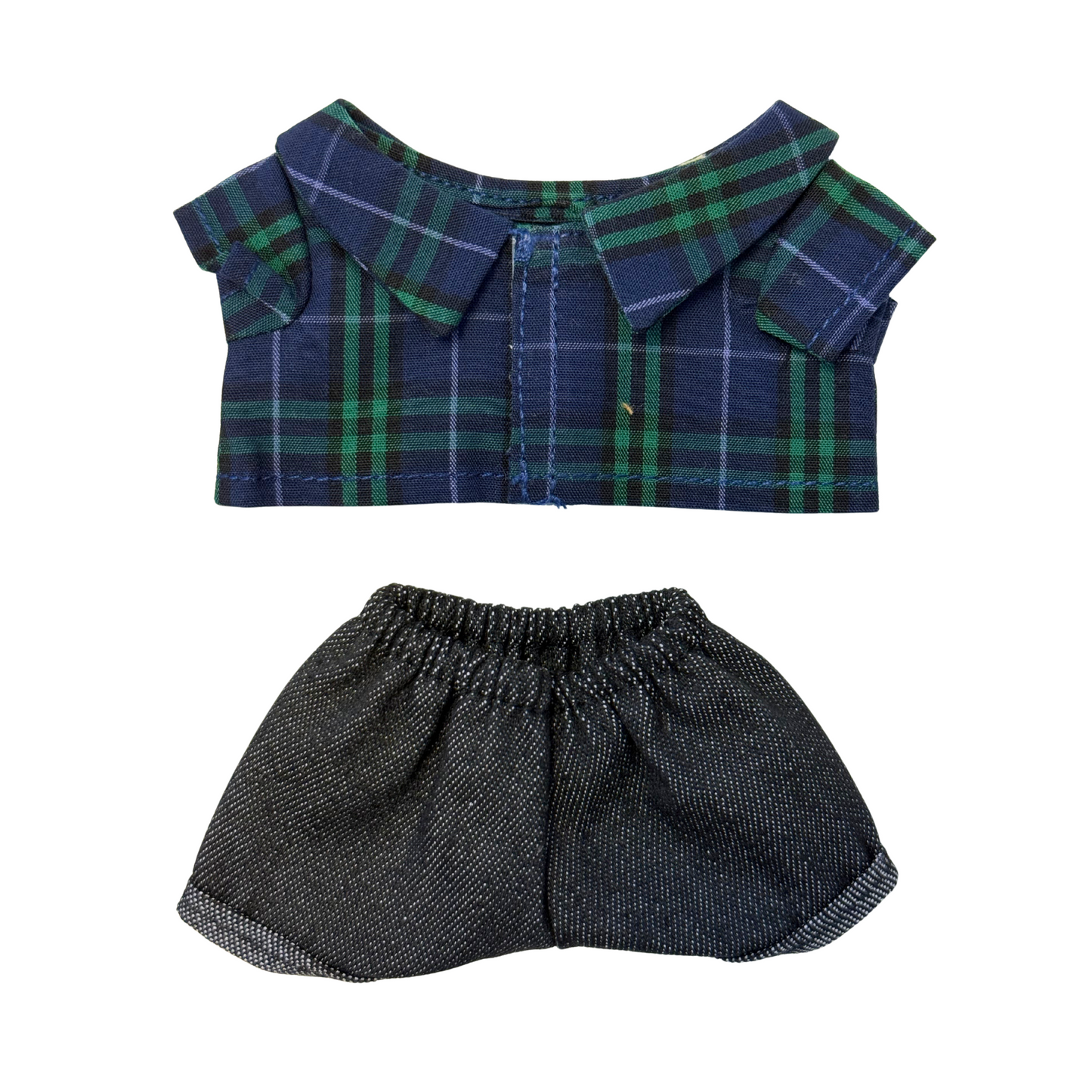 2Pcs Plaid Shirt Outfit