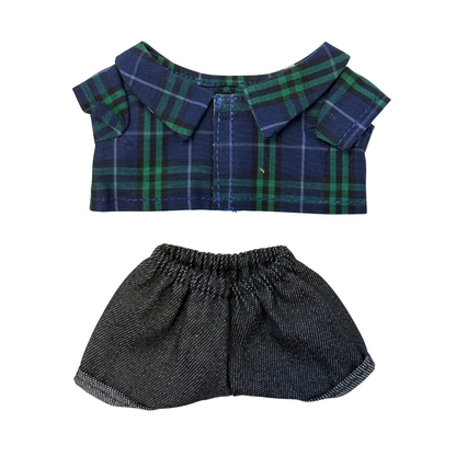 2Pcs Plaid Shirt Outfit