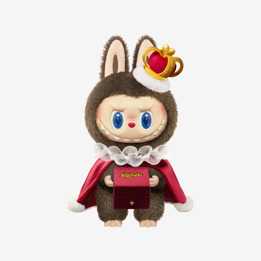 THE MONSTERS Let's Checkmate Series-Vinyl Plush Doll - King - Labubu - Brown - Crown - Mantle - Jewelry Box
