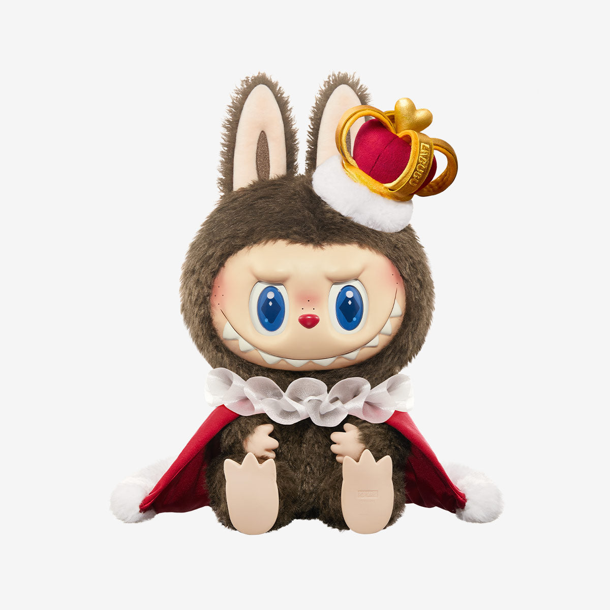 THE MONSTERS Let's Checkmate Series-Vinyl Plush Doll - King - Labubu - Brown - Crown - Mantle - Jewelry Box - Sitting Down