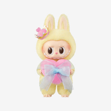 THE MONSTERS Let's Checkmate Series-Vinyl Plush Hanging Card - Labubu - Yellow Fur, Pink Crown - Pop Mart - Bag Charm