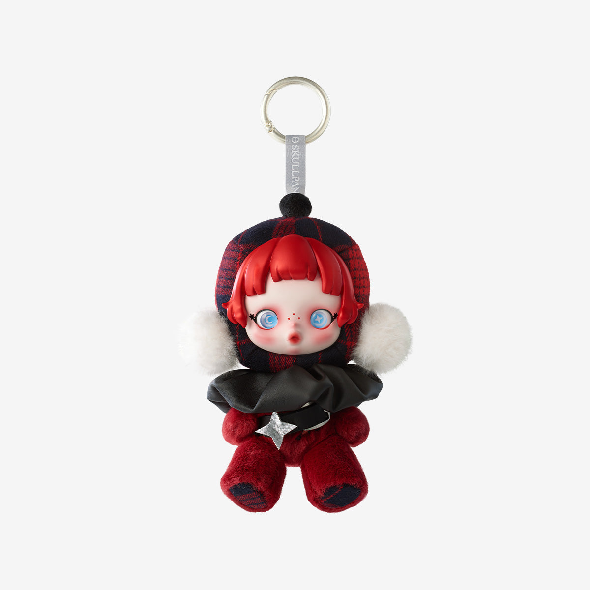 SKULLPANDA Winter Symphony Series Plush - Rock On - Red Black - Pop Mart - Bag Charm