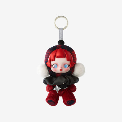 SKULLPANDA Winter Symphony Series Plush - Rock On - Red Black - Pop Mart - Bag Charm