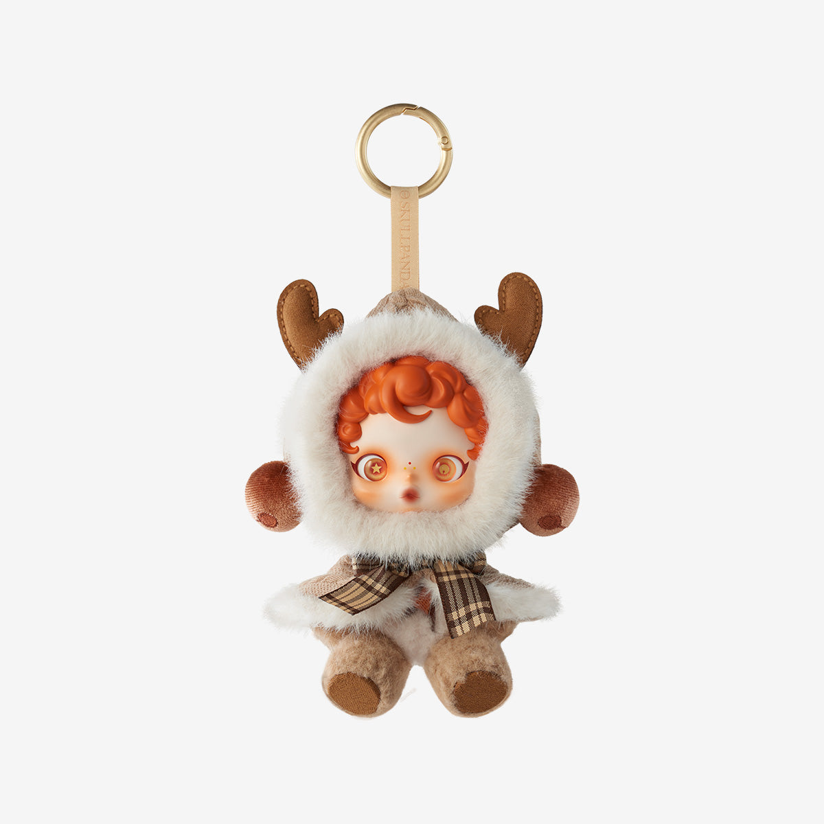 SKULLPANDA Winter Symphony Series Plush - Wanderer's Tune - Beige Brown - Pop Mart - Bag Charm - Antlers